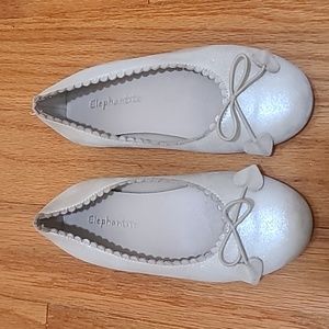 ELEPHANTITO GOLD SUEDE BALLET FLATS in size C11